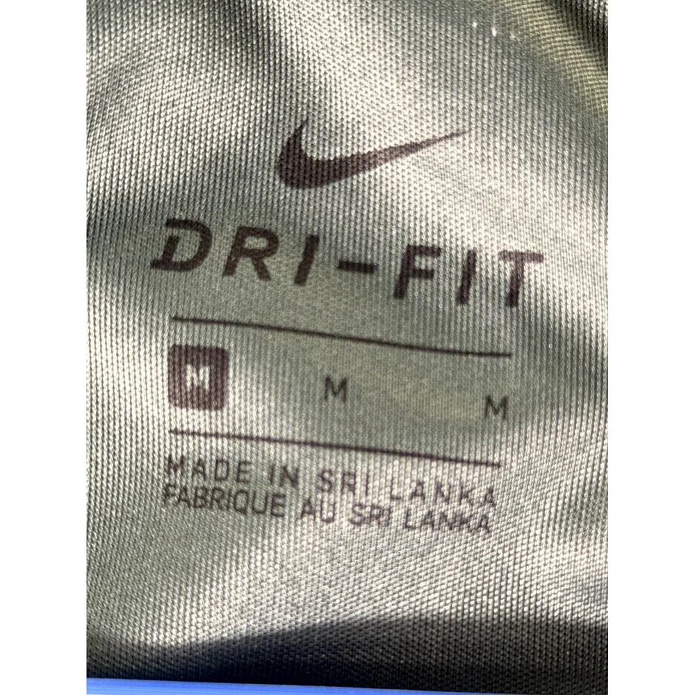 Nike Running Dri-Fit Tank Top Womens Medium Olive Green Swoosh Logo Racerback